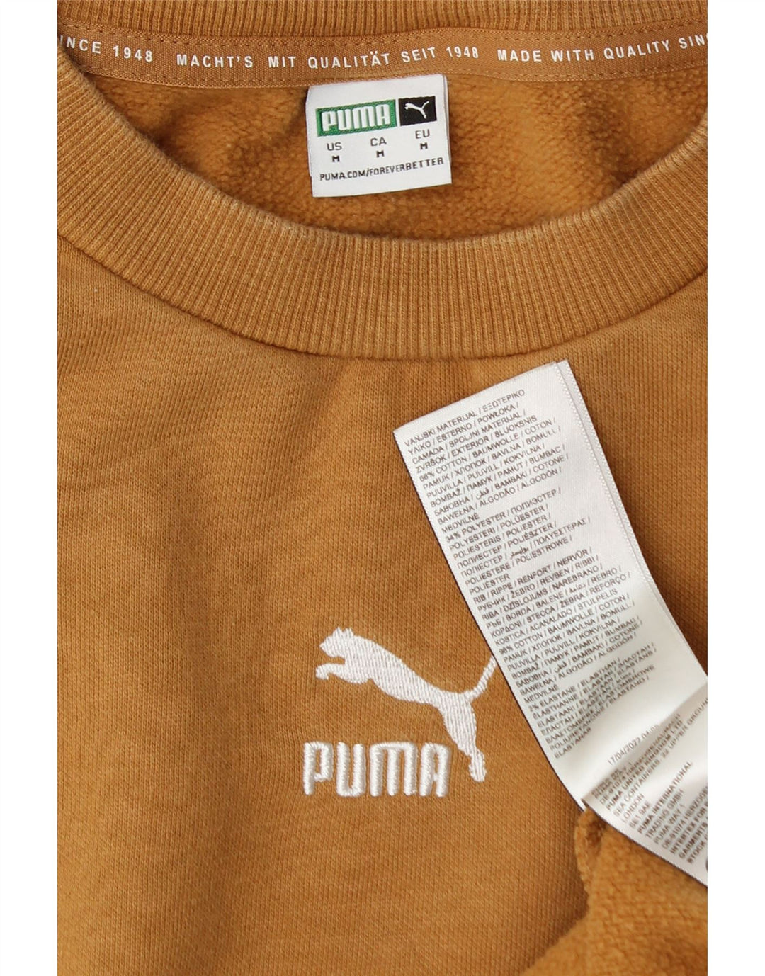 Puma Sweat-shirt surdimensionné pour femme UK 14 Coton marron moyen