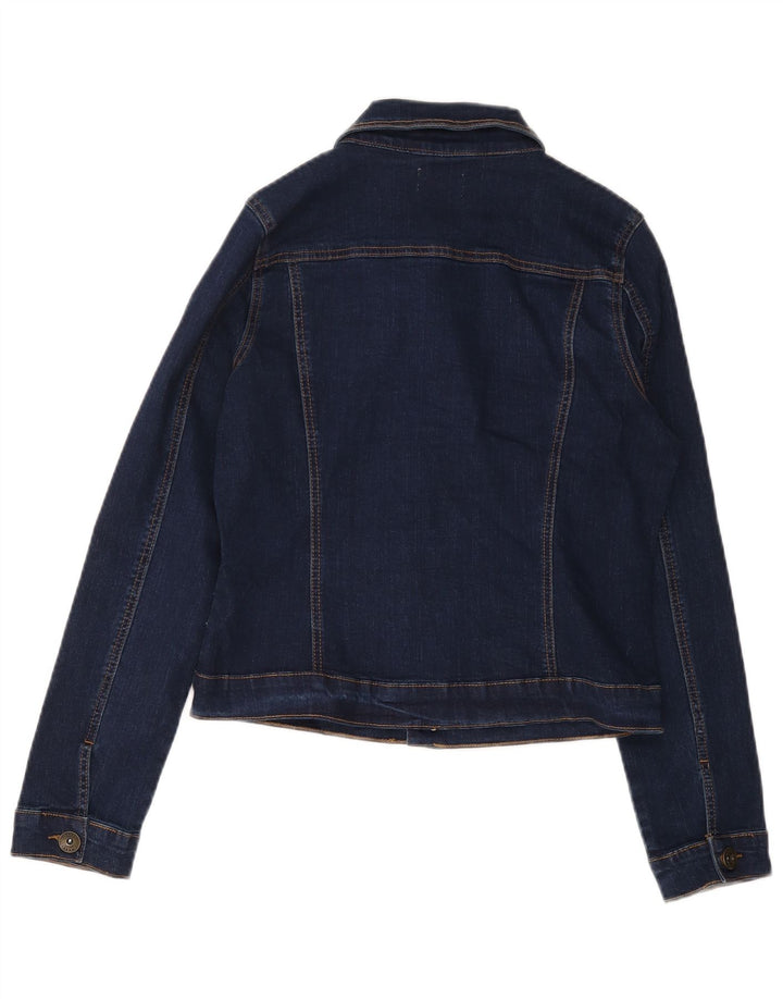 OASIS Veste en jean courte pour femme UK 12 Bleu marine moyen en coton