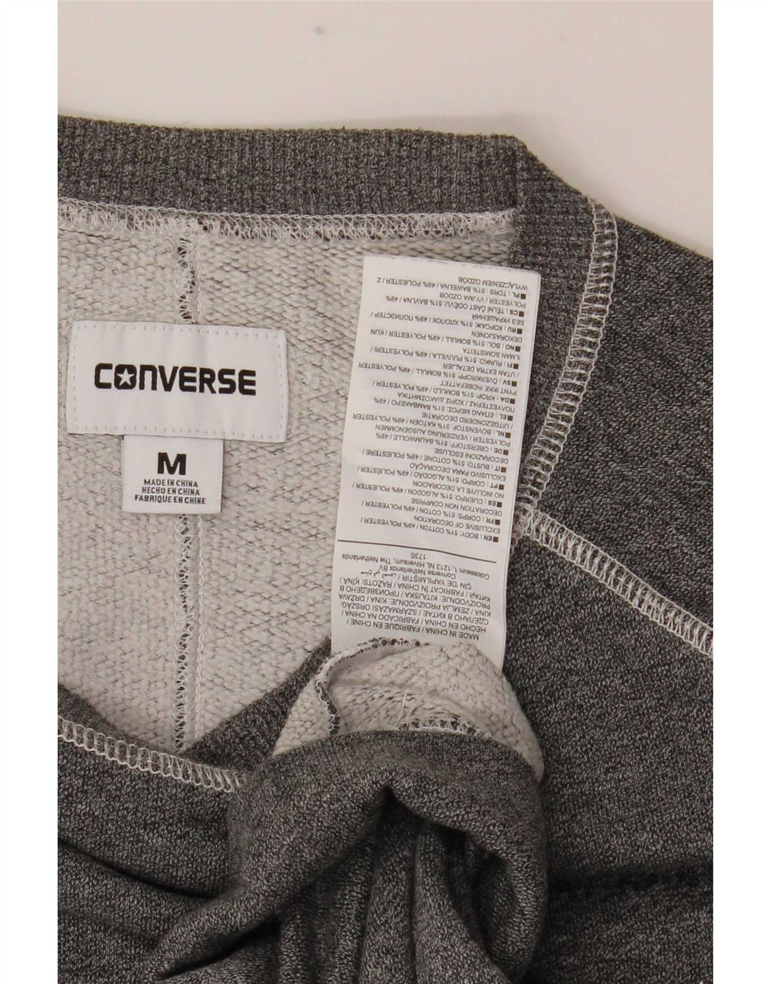 Converse Sweat-Shirt Graphique Homme Gris Moyen Coton