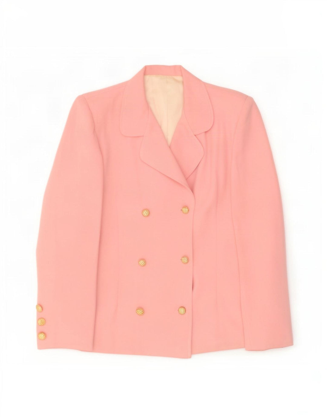 vintage Femme Double Breasted Blazer Veste UK 10 Petit Rose