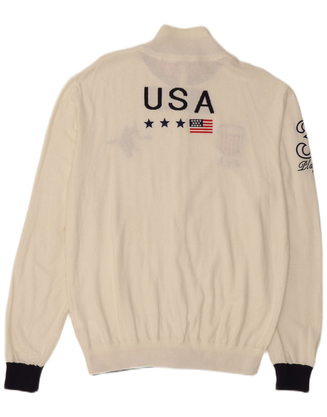 POLO AMÉRICAIN ASSN. Cardigan graphique USA pour hommes, pull en coton blanc 2XL