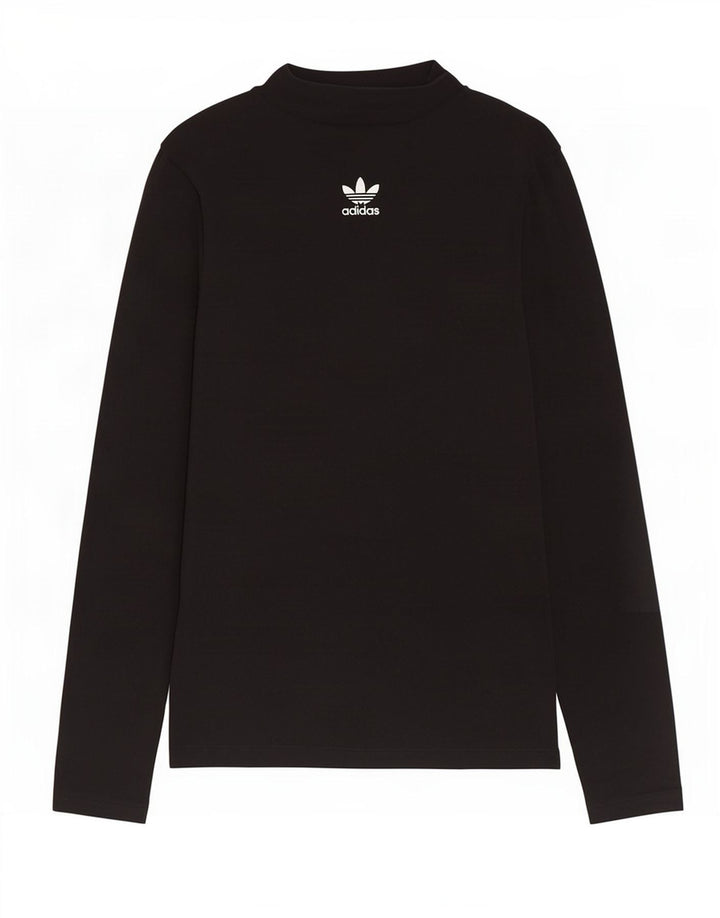 Adidas Haut à manches longues pour femme UK 12 Coton noir moyen