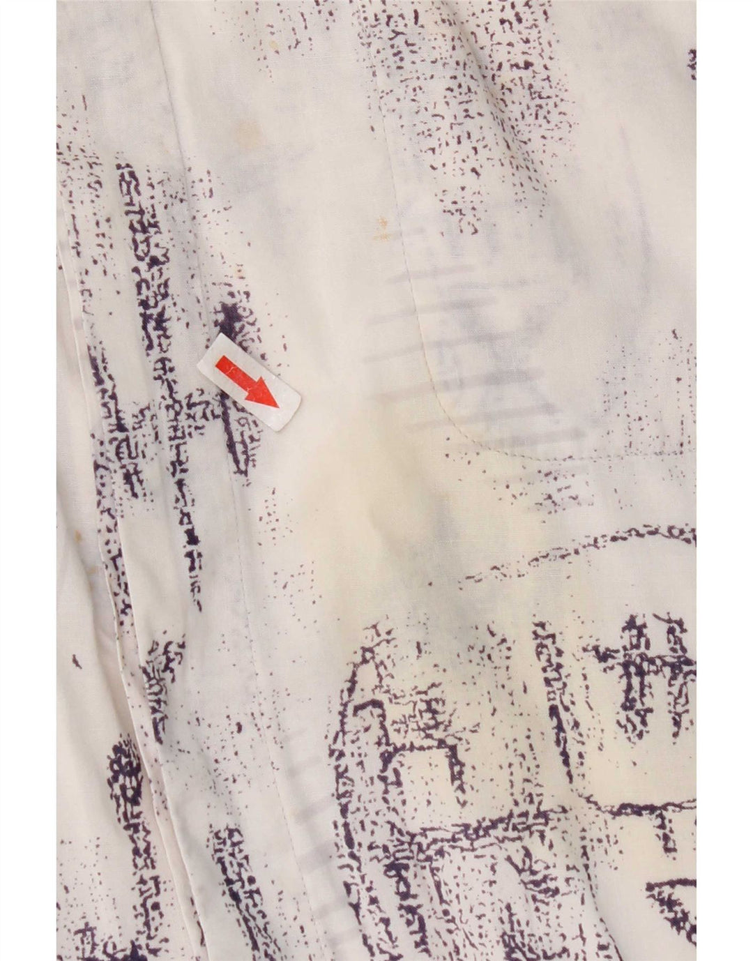 vintage Mens Graphic Chemise à manches courtes Grand coton blanc