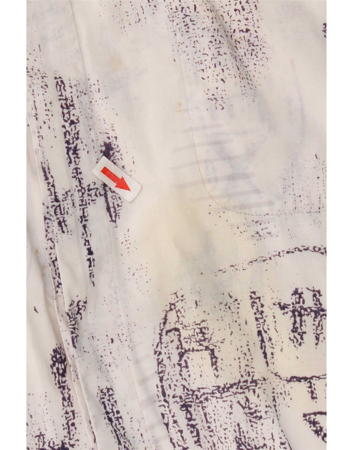 vintage Mens Graphic Chemise à manches courtes Grand coton blanc
