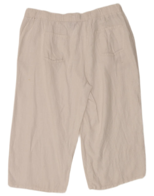 Marks & Spencer Pantalon capri taille haute pour femme UK 16 Large W36 L21 Blanc