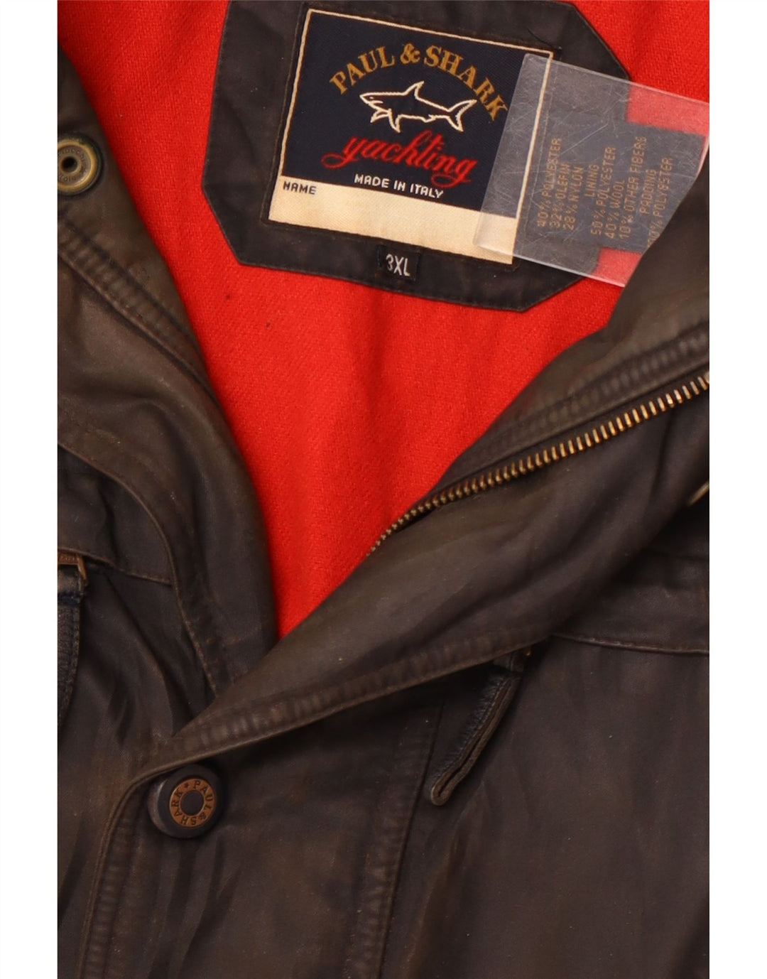 Paul & Shark Veste de Yachting en Coton Ciré pour Homme UK 46 3XL Noir Polyester