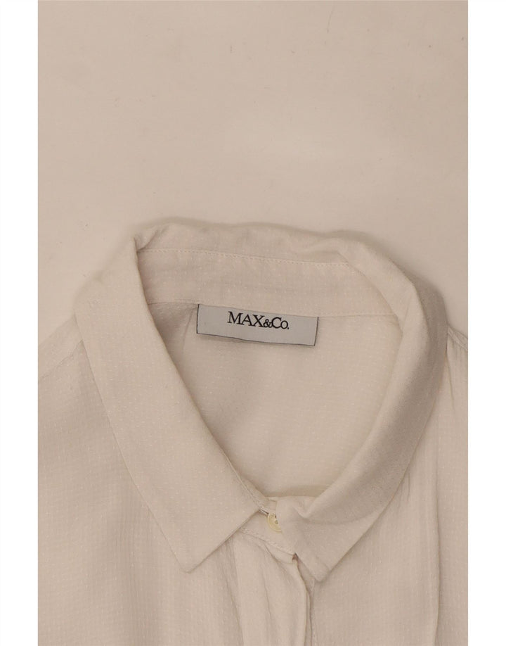Max & Co. Chemise courte pour femme UK 10 Small Blanc à pois