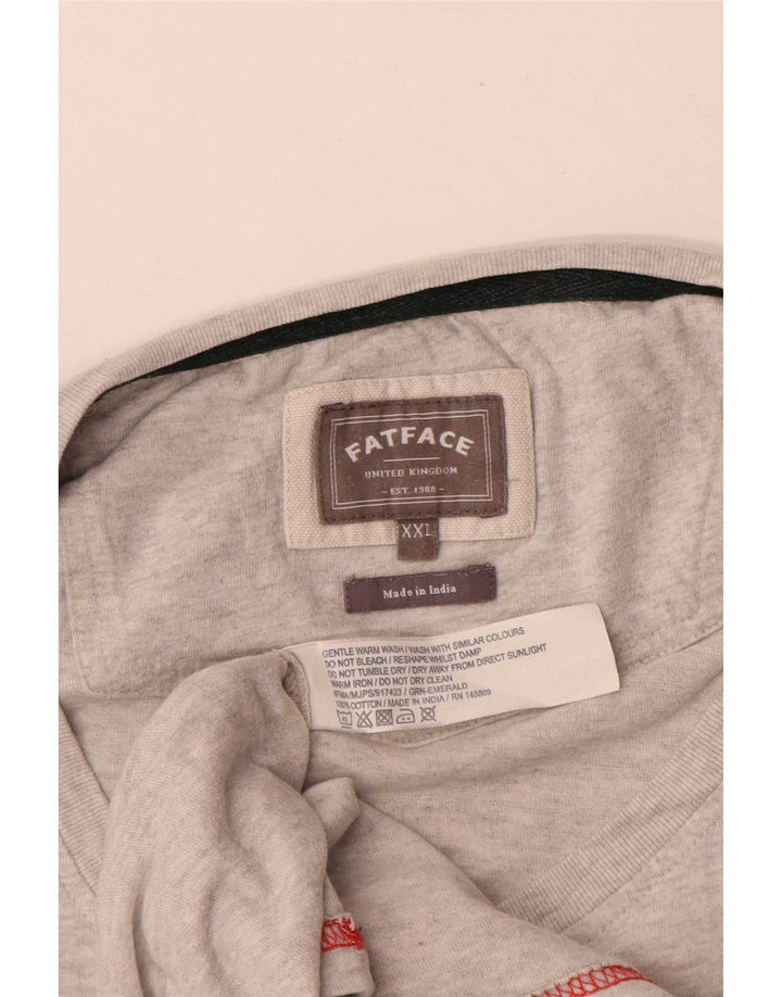 Fat Face Haut Homme Manches Longues 2XL Gris Colorblock Coton