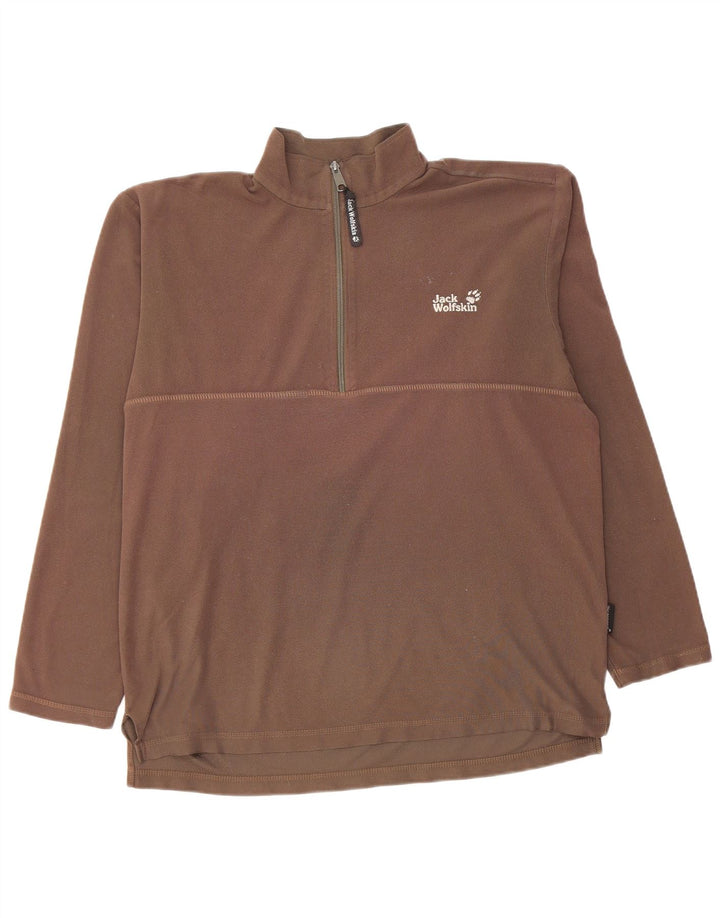 Jack Wolfskin Pull polaire à fermeture éclair complète pour homme, grand marron