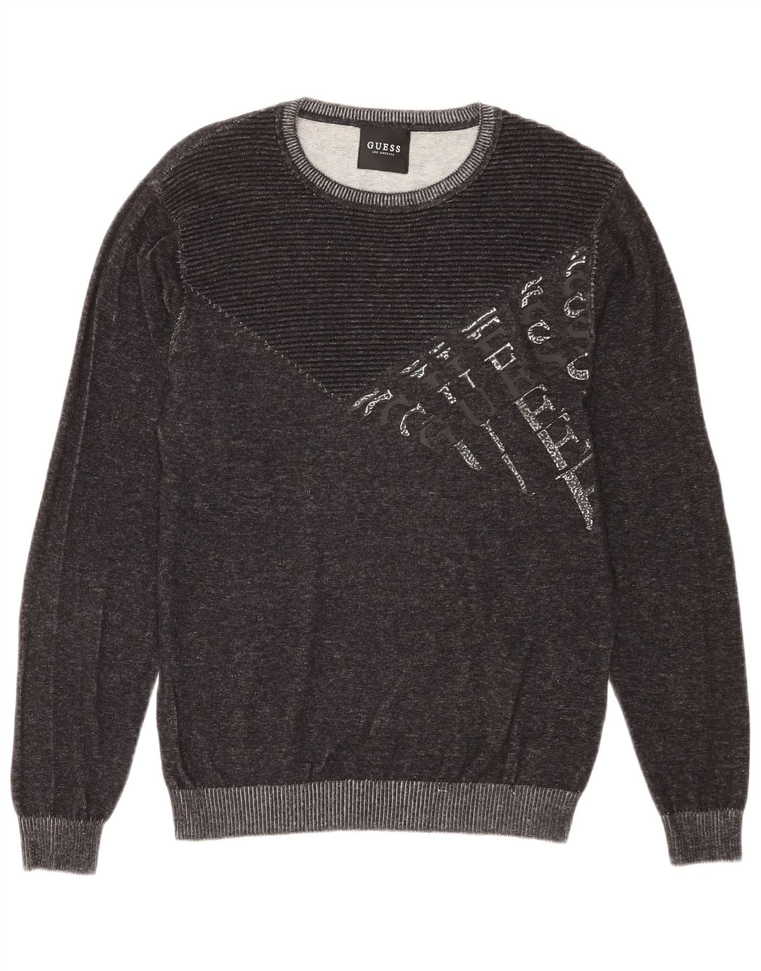 Guess Sweat-shirt graphique pour hommes, grand, gris, coton