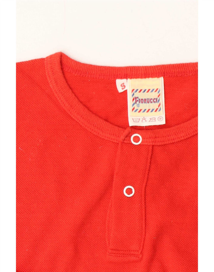 Fiorucci T-Shirt Femme Top UK 10 Petit Coton Rouge
