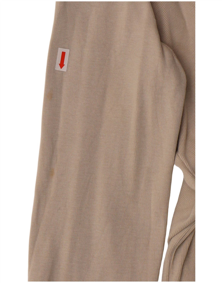 Calvin Klein Womens Crop Blouse Top UK 14 Grand Coton Beige