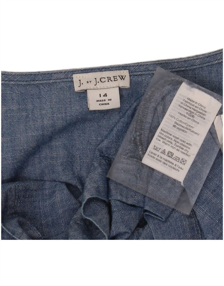 J. CREW Chemisier Femme UK 14 Grand Bleu Coton