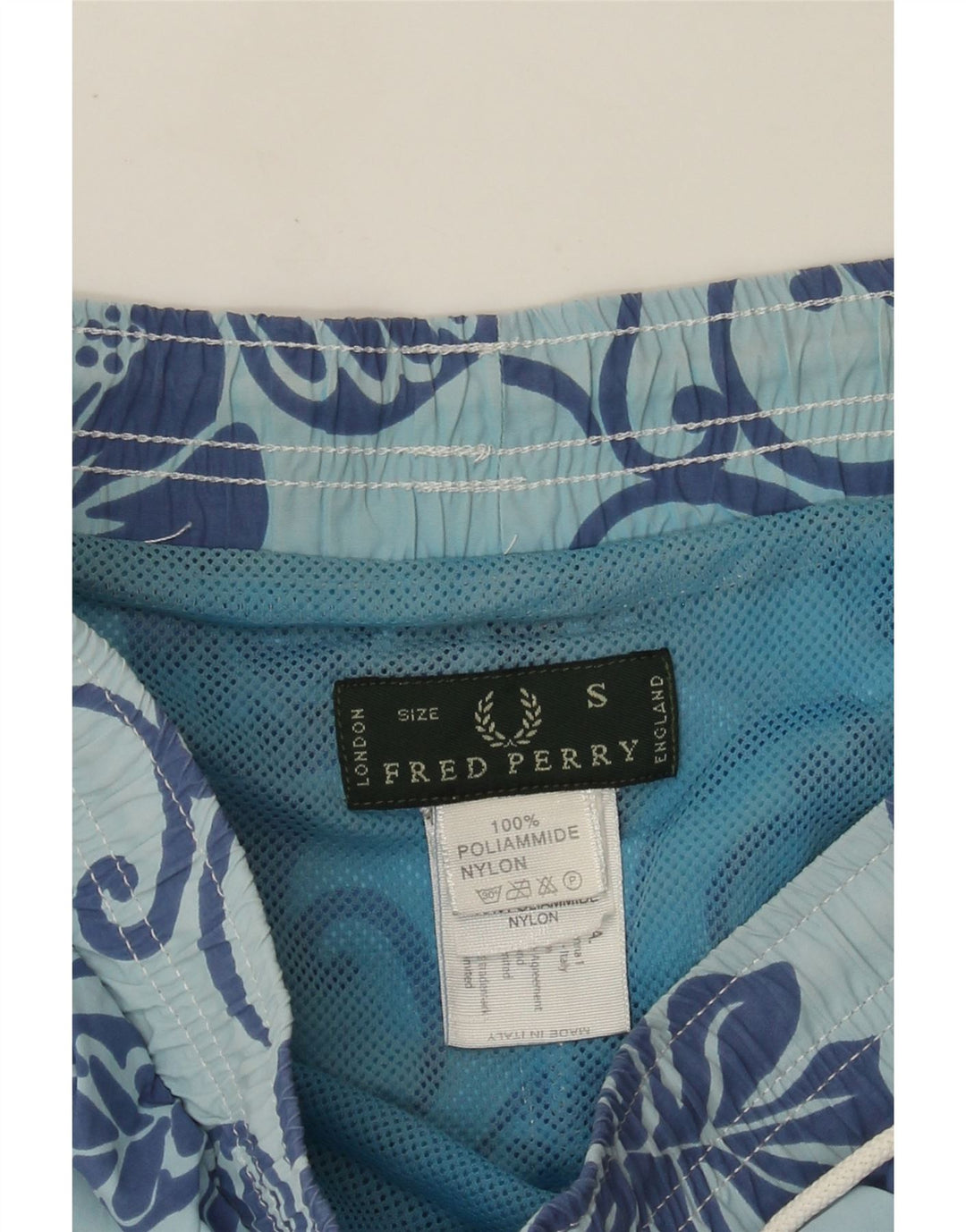 Fred Perry Short De Bain Homme Petit Bleu Floral Polyamide