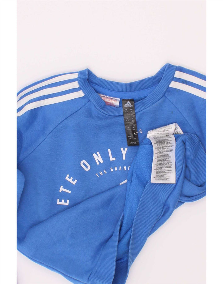 Adidas Sweat-Shirt Graphique Garçon 2-3 Ans Bleu Coton