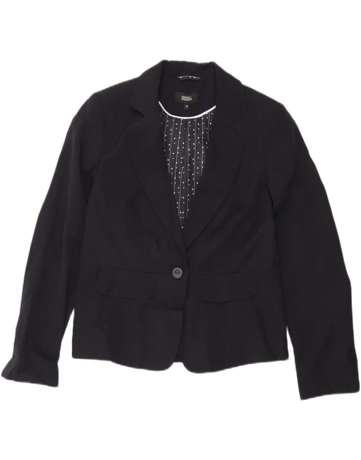 Marks & Spencer Veste blazer pour femme UK 14 Bleu marine moyen rayé