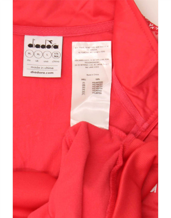 Diadora Veste de survêtement graphique pour femme UK 18 XL Rouge Polyester