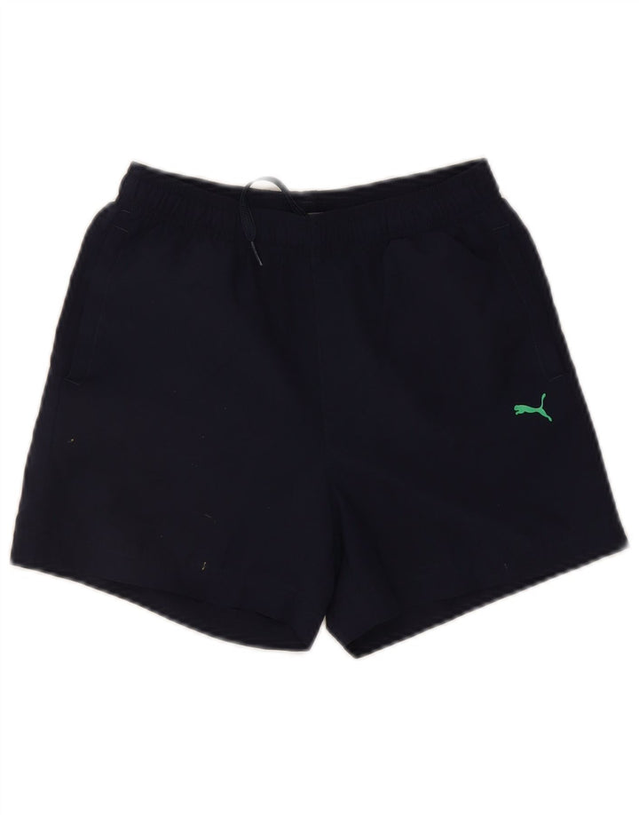 Puma Short de Sport Garçon 11-12 ans Bleu Marine Polyester