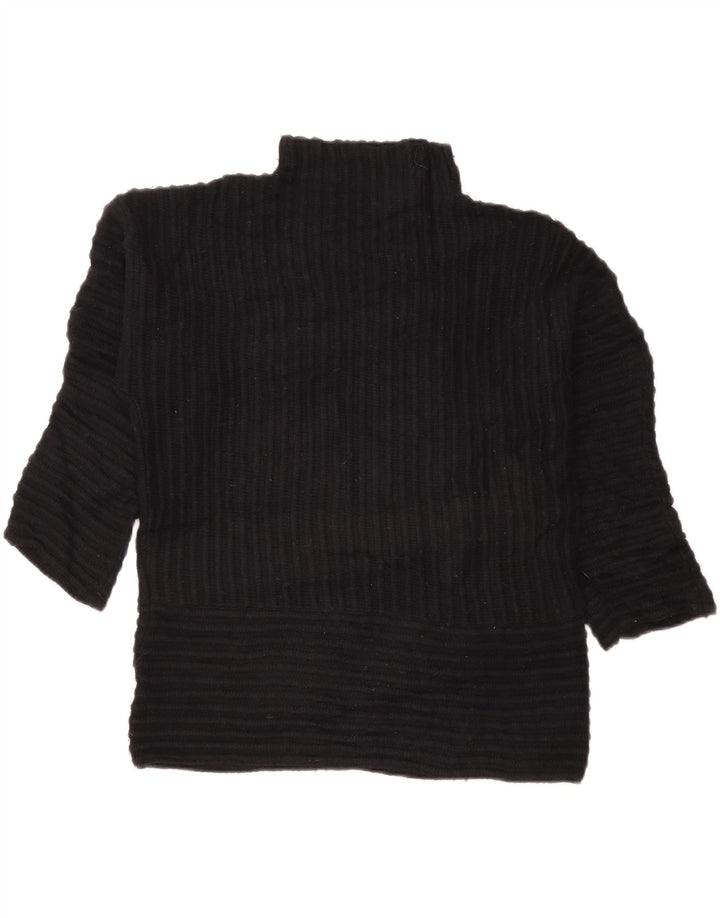 DKNY Pull surdimensionné à col roulé pour femme UK 10 Petit Noir