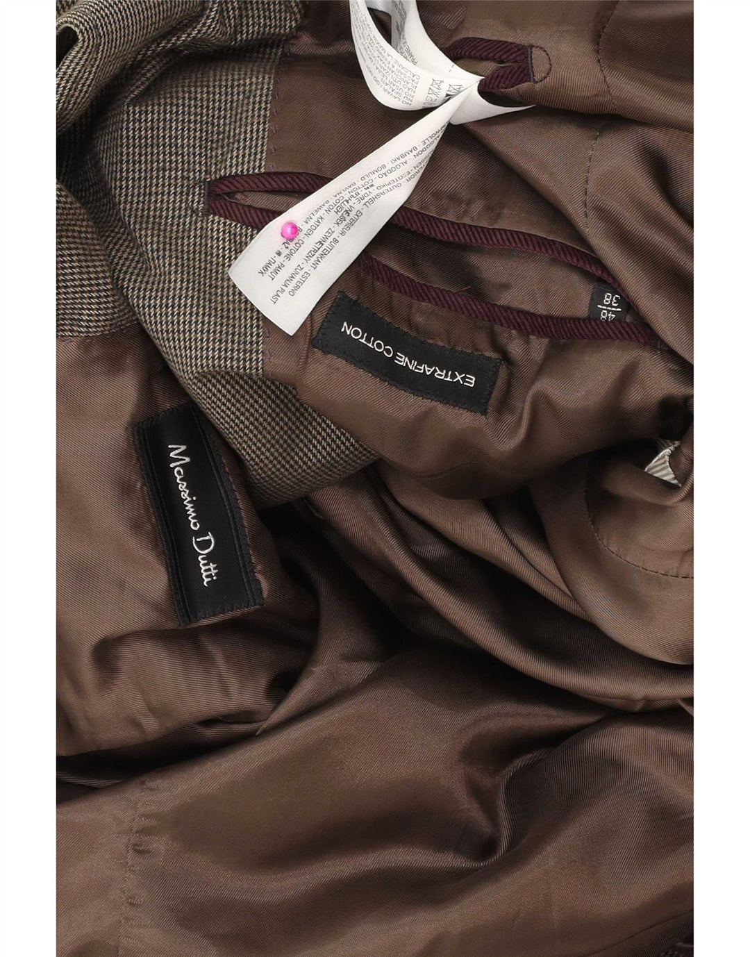 Massimo Dutti Veste Blazer 3 Boutons Homme EU 48 Coton Marron Moyen