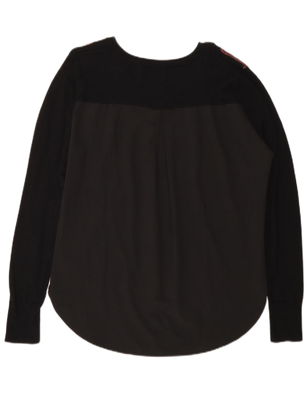 Desigual Pull col V pour femme UK 20 2XL Noir Paisley
