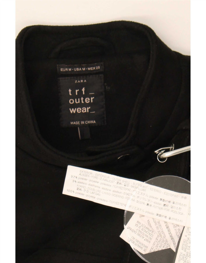 Zara Femmes Trafaluc Crop Biker Veste UK 12 Moyen Noir Polyester