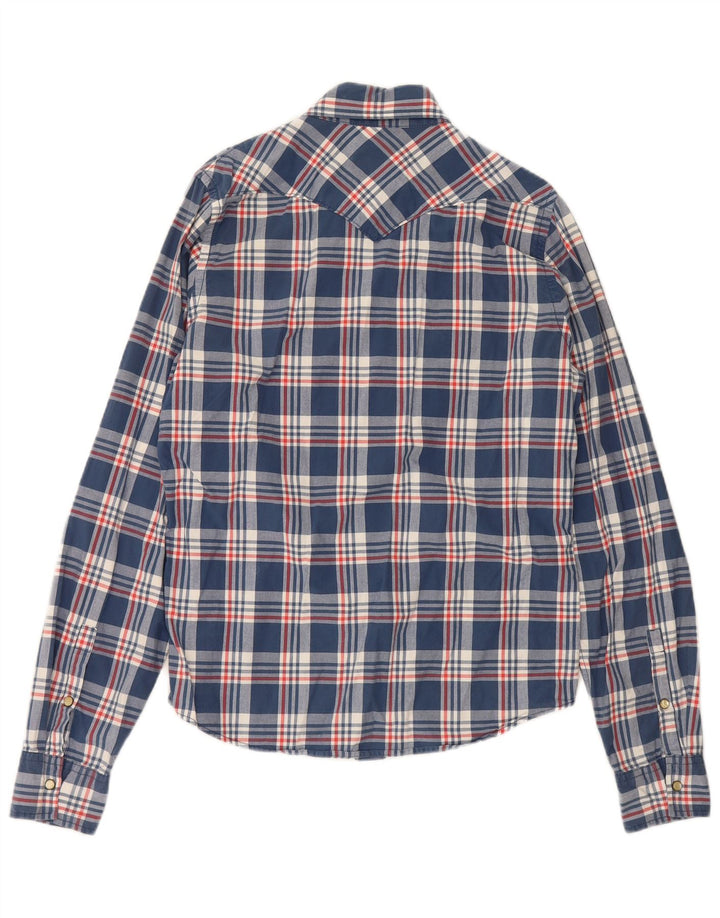 Hollister Chemise Homme Large Bleu Marine Carreaux Coton