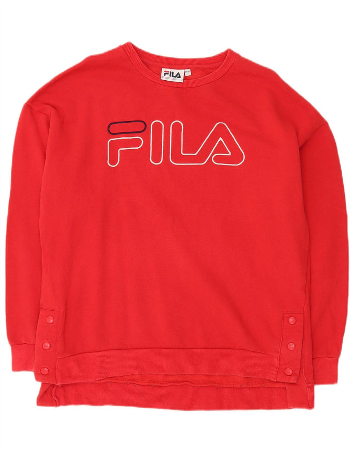 Fila Pull-over surdimensionné graphique pour hommes UK 12 Rouge moyen Coton