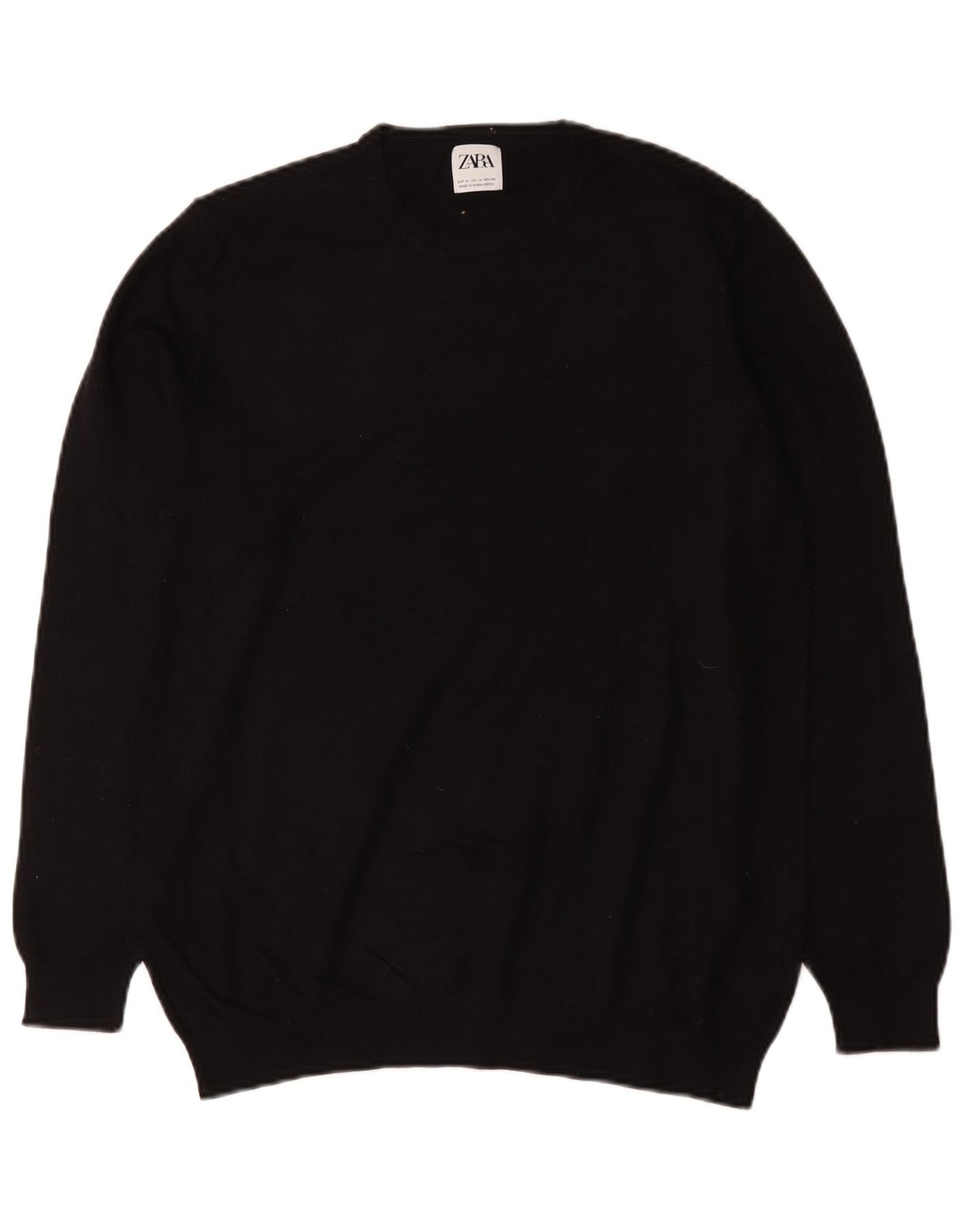 Zara Pull Col Rond Homme Noir Moyen Viscose