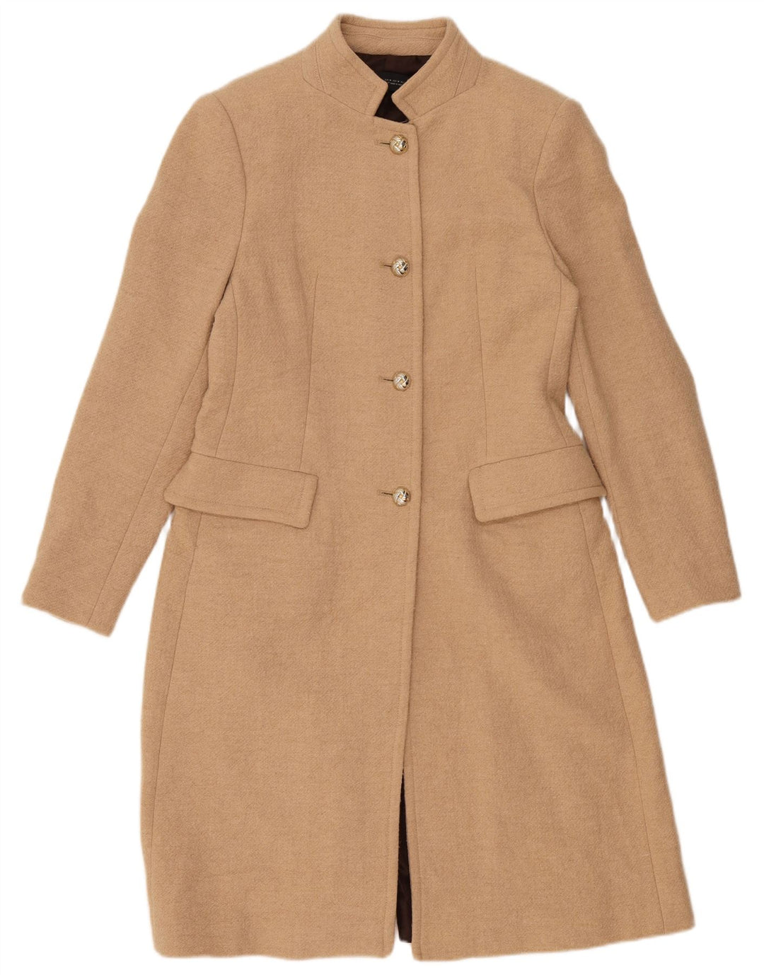 Zara Femme Pardessus UK 12 Laine Beige Moyen