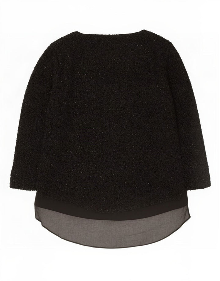 Zara Tunique à manches longues pour femme UK 16 Large Noir Polyester