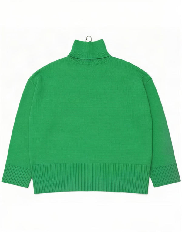 Zara Pull surdimensionné à col zippé pour femme UK 10 Petit polyester vert