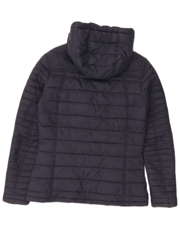 BARBOUR Veste matelassée à capuche pour femme UK 12 Bleu marine moyen