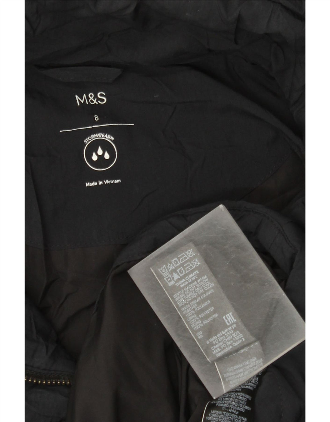 Marks & Spencer Veste matelassée surdimensionnée à capuche pour femme UK 8 Small Noir