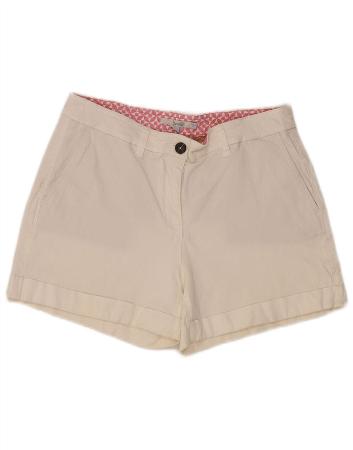 Short Chino Boden Femme UK 12 Medium W30 Coton Blanc