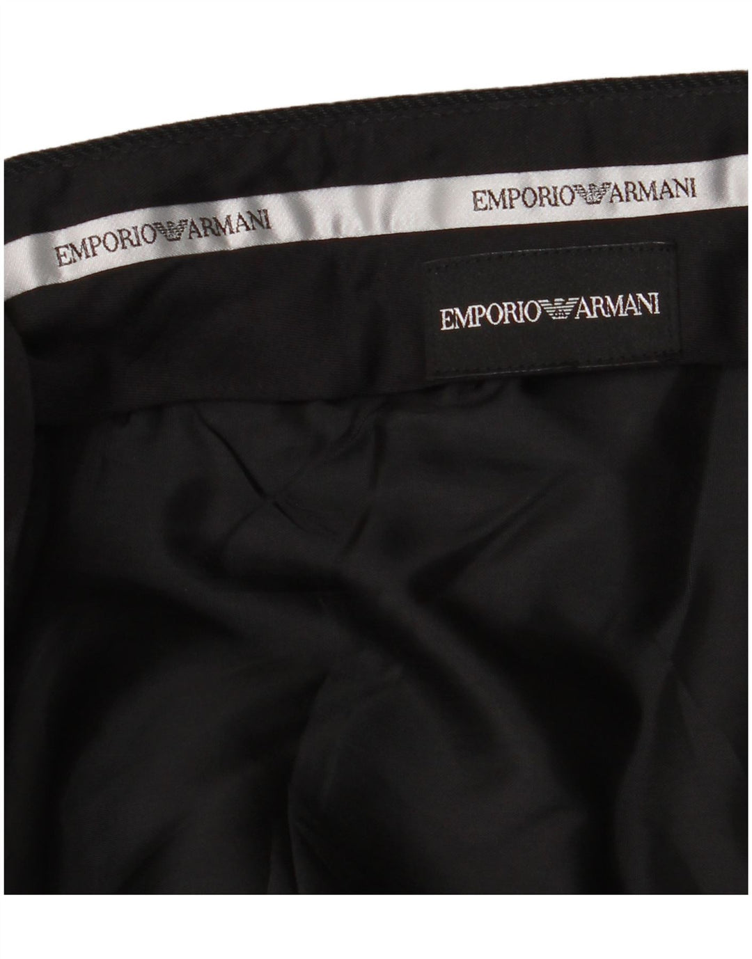 EMPORIO ARMANI Pantalon de costume droit pour homme W36 L32 Noir à fines rayures