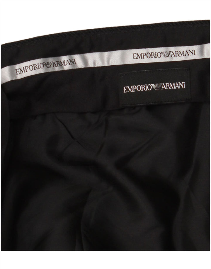 EMPORIO ARMANI Pantalon de costume droit pour homme W36 L32 Noir à fines rayures