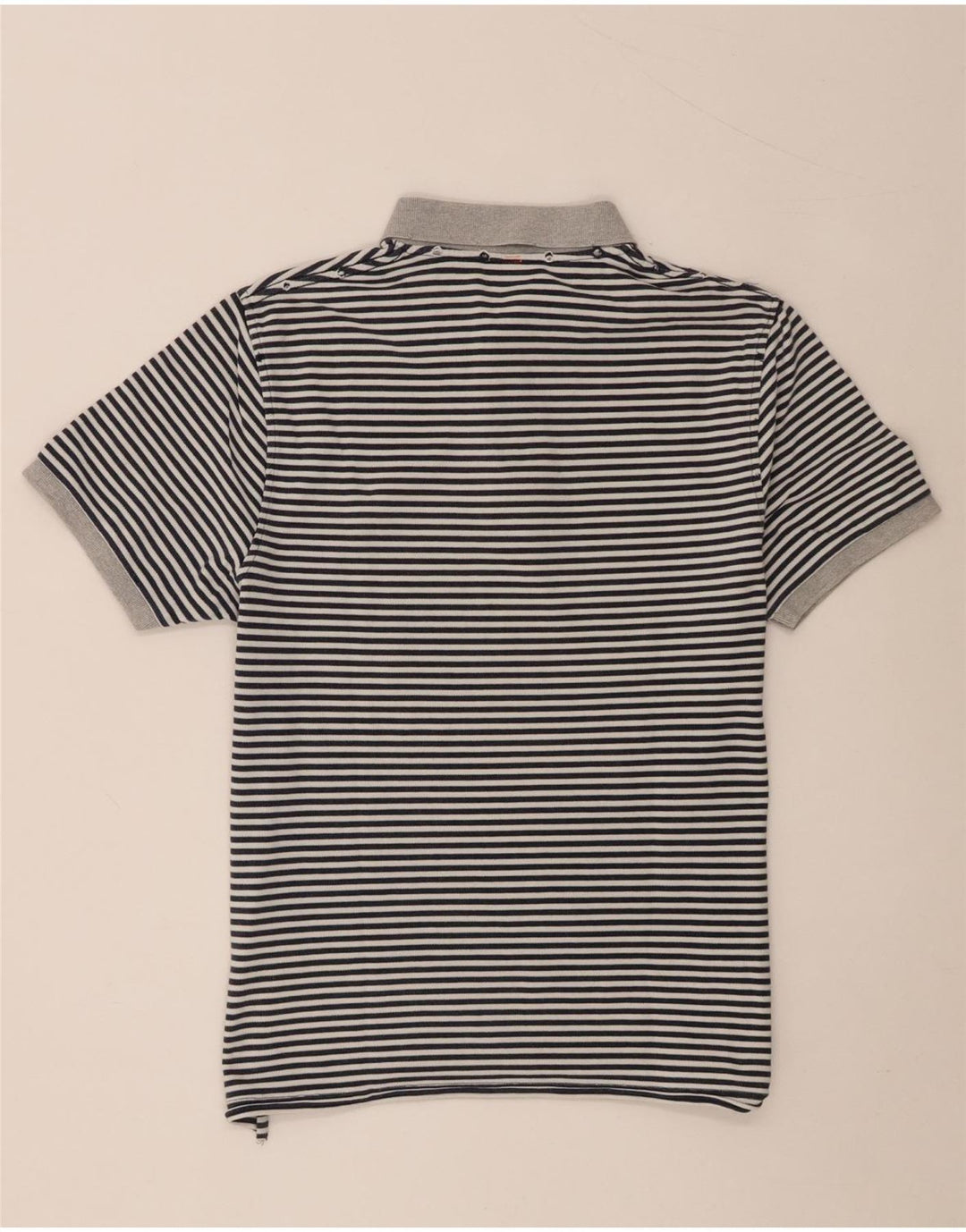 Sun68 Polo Homme Large Gris Rayure Coton