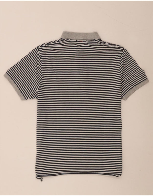 Sun68 Polo Homme Large Gris Rayure Coton