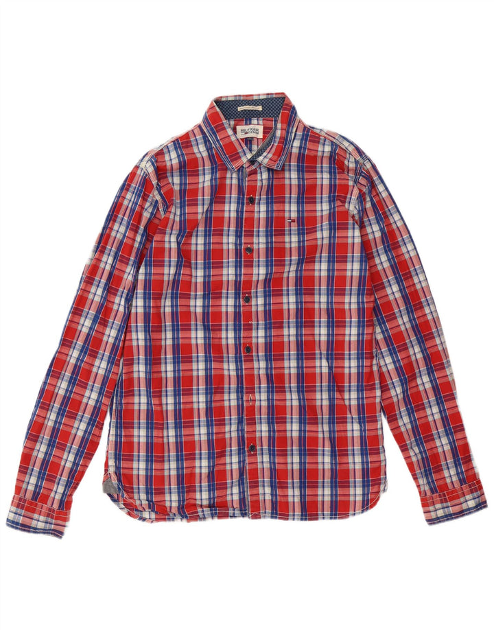 TOMMY HILFIGER Chemise Garçon 15-16 ans Grand Carreau Rouge Coton
