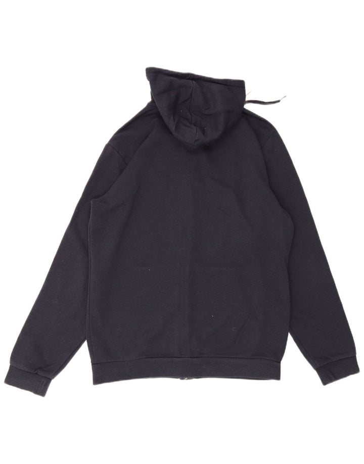 Adidas Pull à capuche zippé pour homme en coton bleu marine moyen
