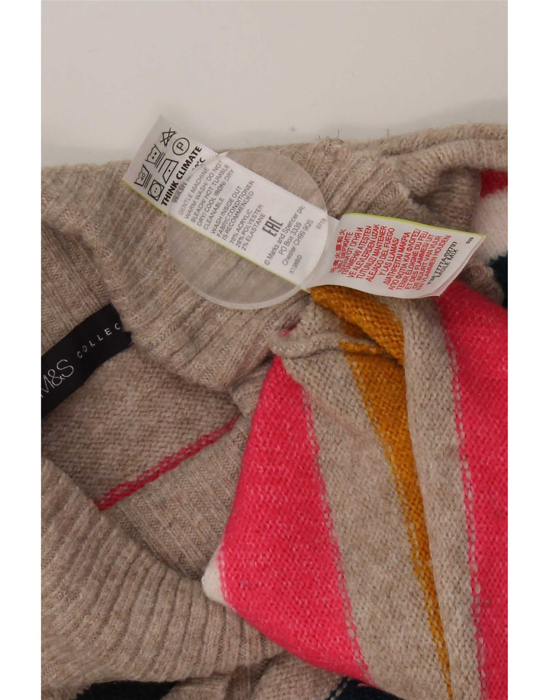 Marks & Spencer Pull col roulé pour femme UK 18 XL Multicolore