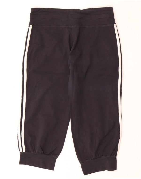 Adidas Femmes Capri Survêtement Pantalon Joggers UK 12 Moyen Noir Coton