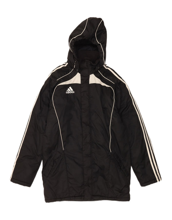 Adidas Manteau coupe-vent à capuche pour homme UK 36/38 Small Noir Colourblock