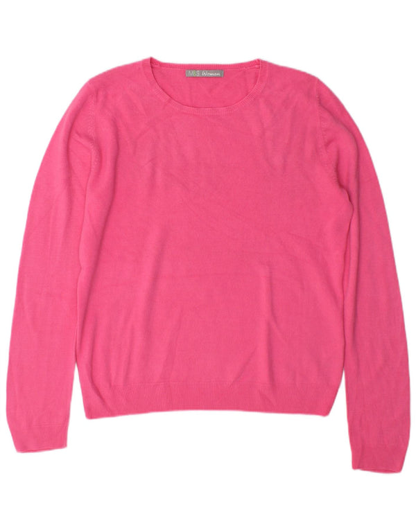 Marks & Spencer Pull à col rond pour femme UK 12 Rose moyen