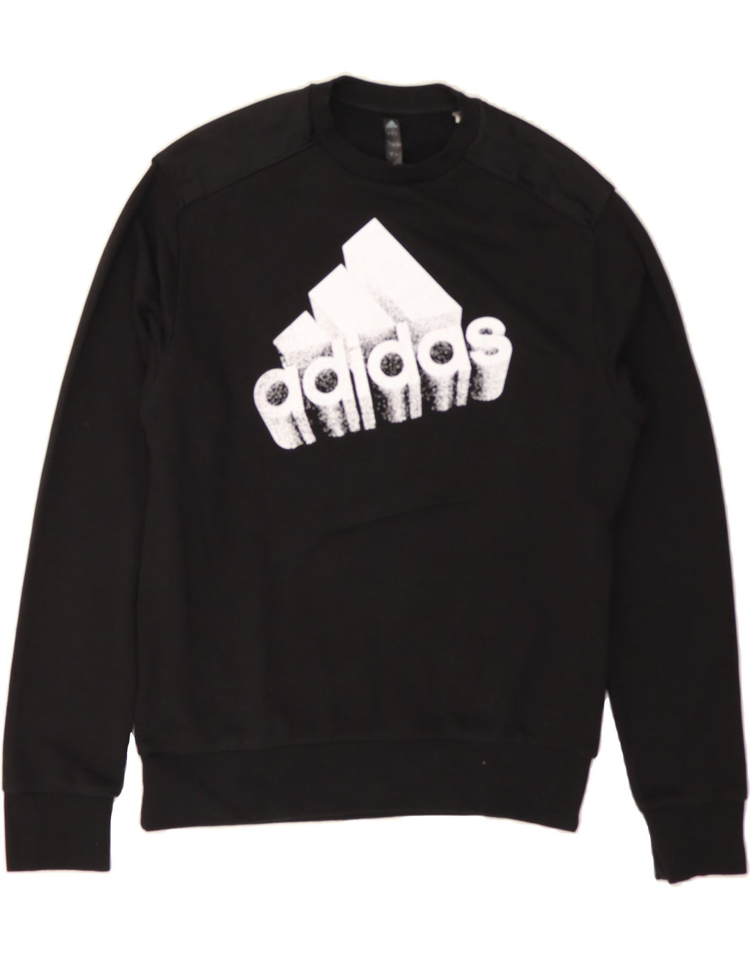 ADIDAS Mens Graphic Sweatshirt Jumper Small Black Cotton Vintage Adidas and Second-Hand Adidas from Messina Hembry 