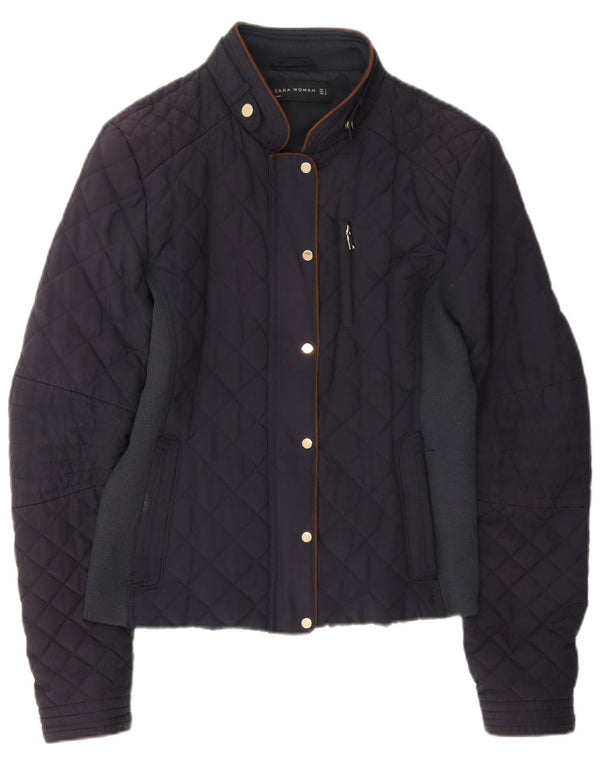Zara Veste matelassée pour femme UK 10 Small Bleu marine
