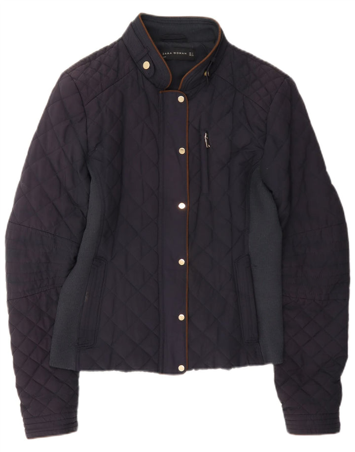 Zara Veste matelassée pour femme UK 10 Small Bleu marine