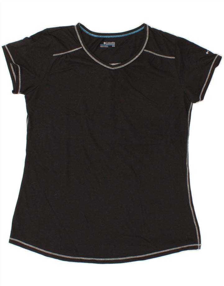 COLUMBIA Womens T-Shirt Top UK 14 Medium Black Cotton Vintage Columbia and Second-Hand Columbia from Messina Hembry 