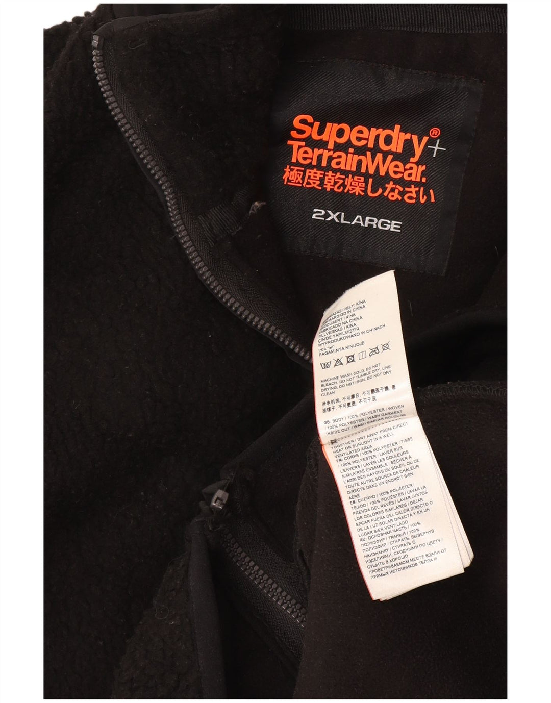 Superdry Veste Polaire Homme UK 44 2XL Noir Polyester